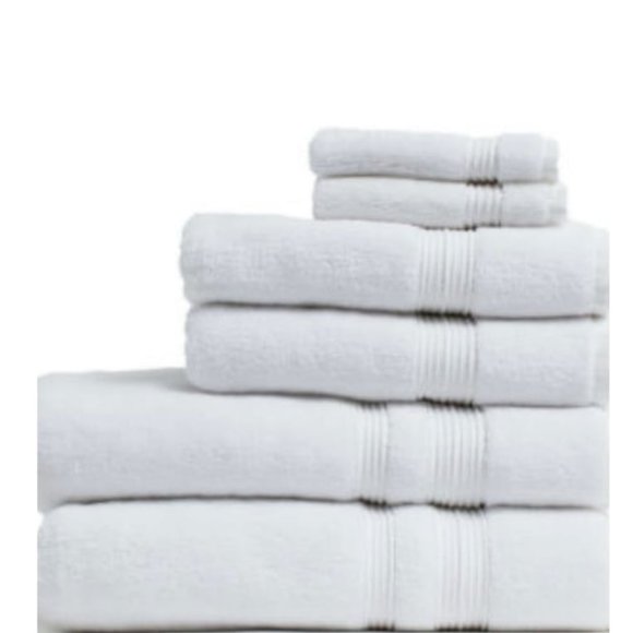 Towels 6 piece set Cotton white color - Picture 1 of 3
